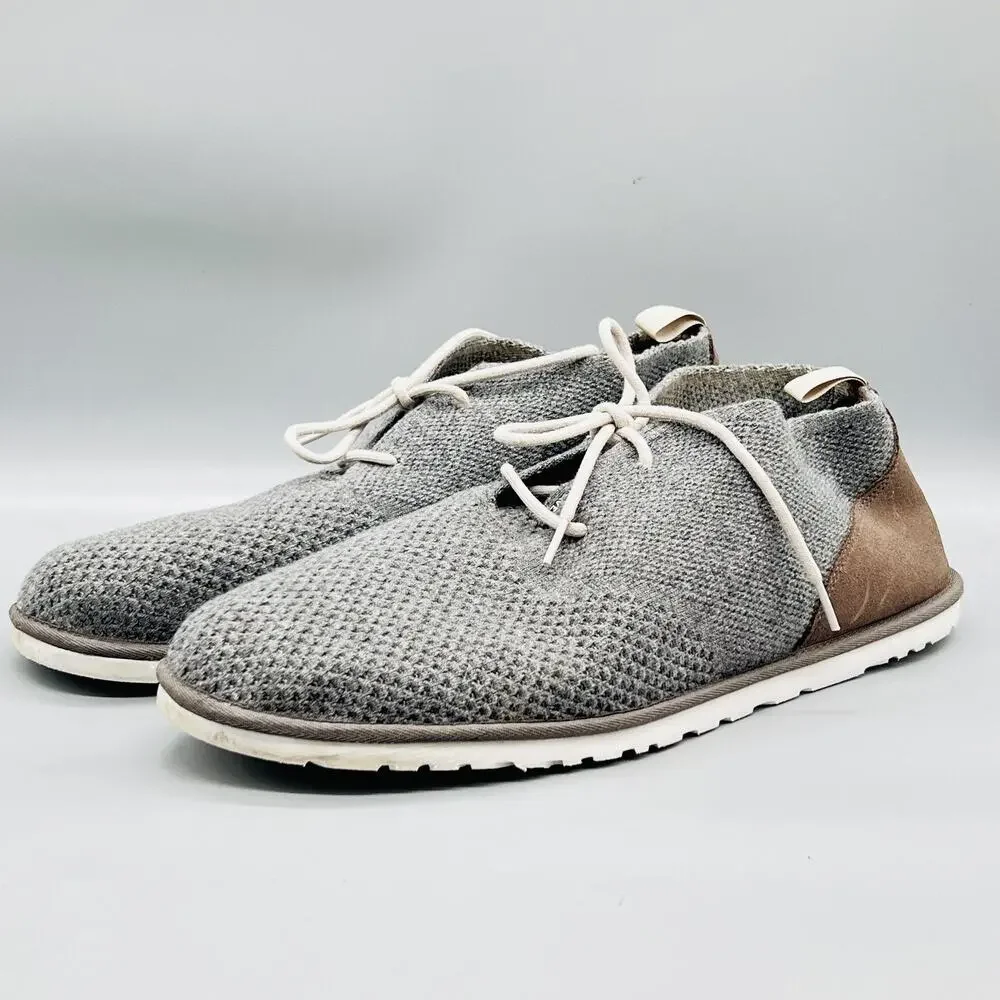UGG Shoes Mens 17 Gray Suede Knit Maksim Hyperweave Low Top Casual Sneaker Boots